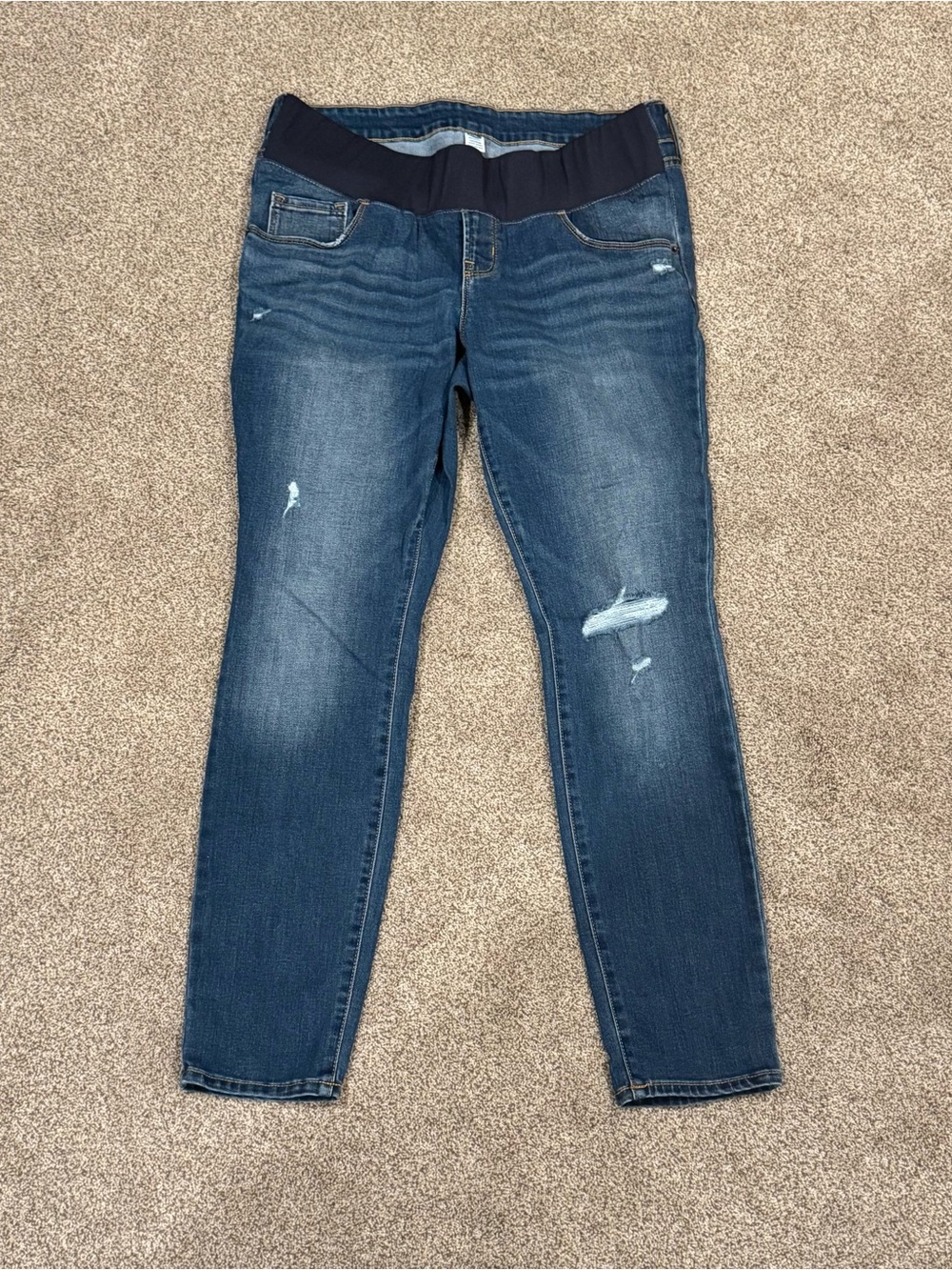Old Navy Dark Blue Maternity Skinny Jeans with Navy Waistband